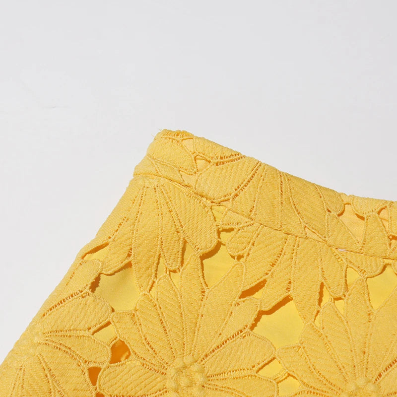 Embroidered Lace Skirt Set