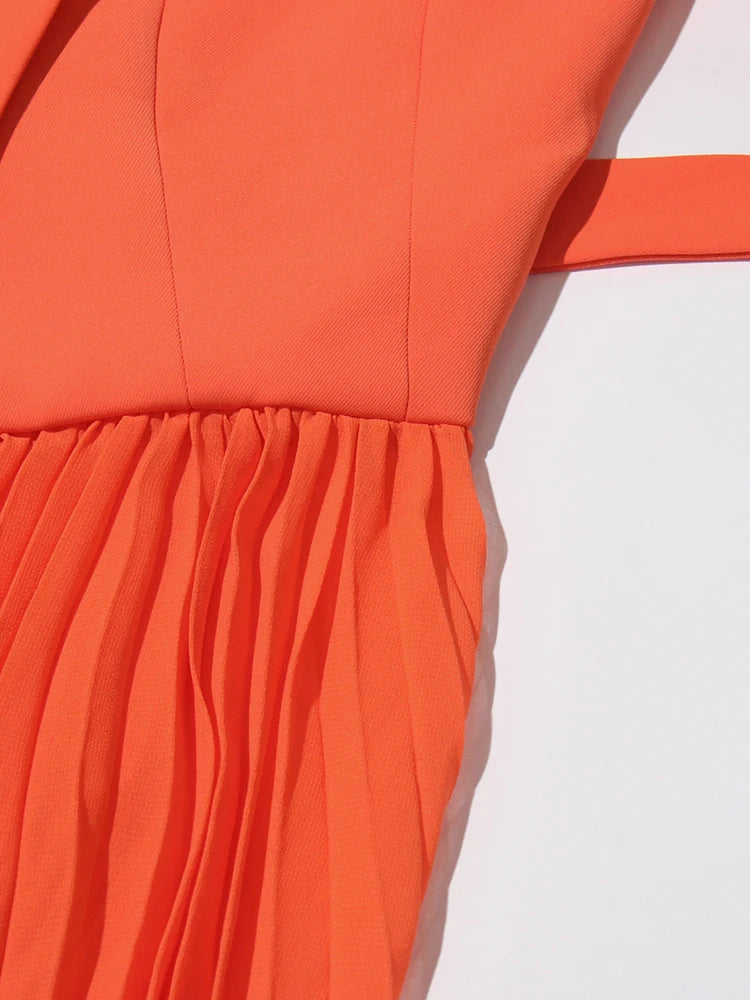 Orange Asymmetrical Blazer