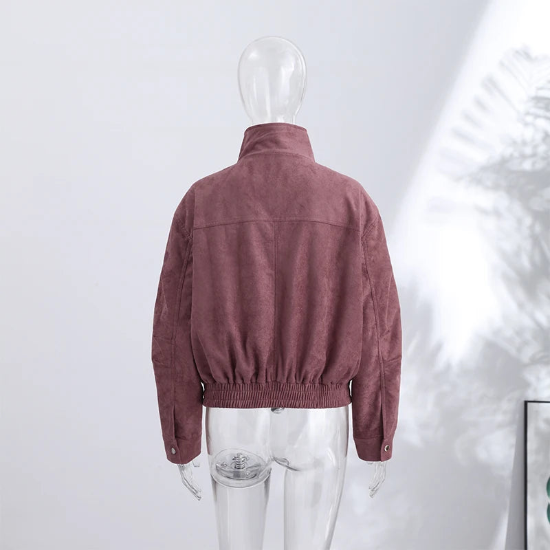 Mauve Pink Suede Jacket