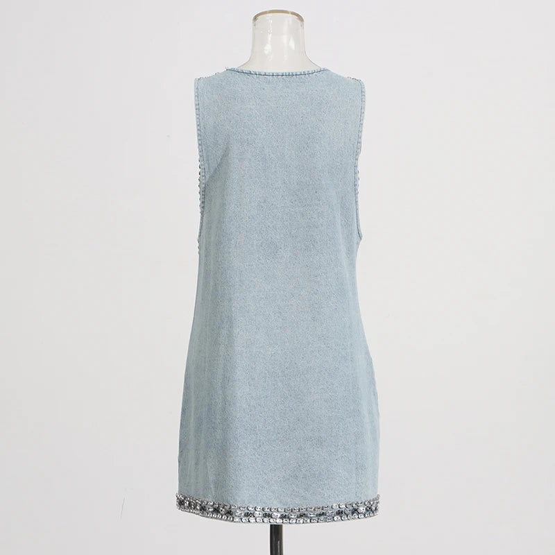 V Neck Denim Dress