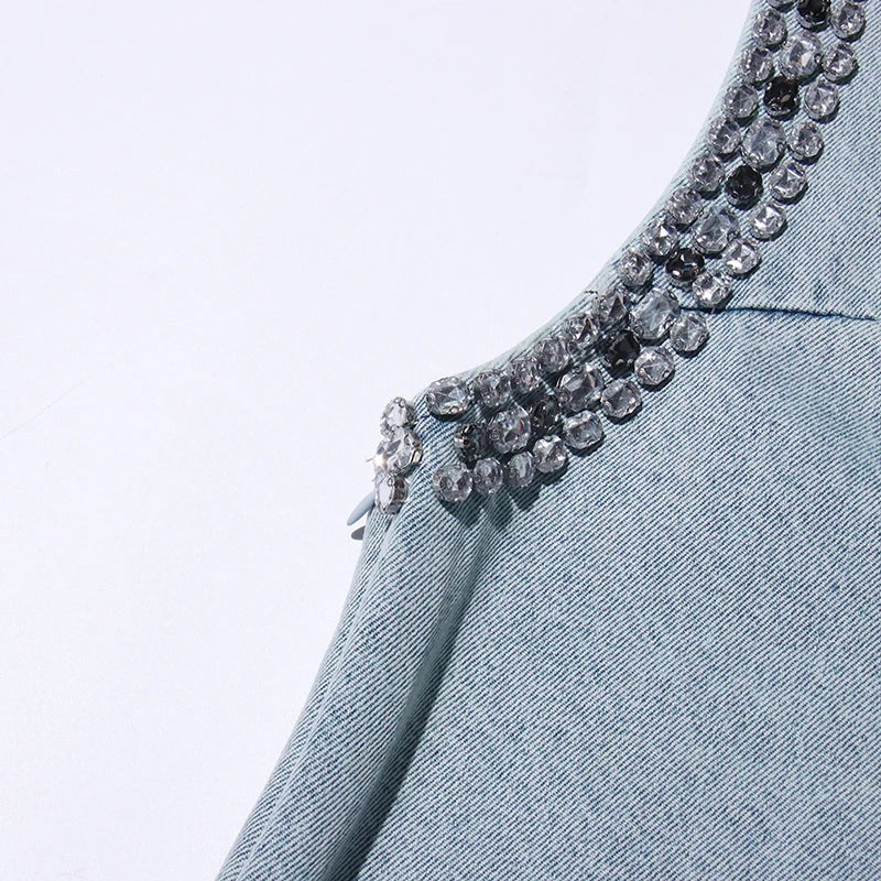 V Neck Denim Dress