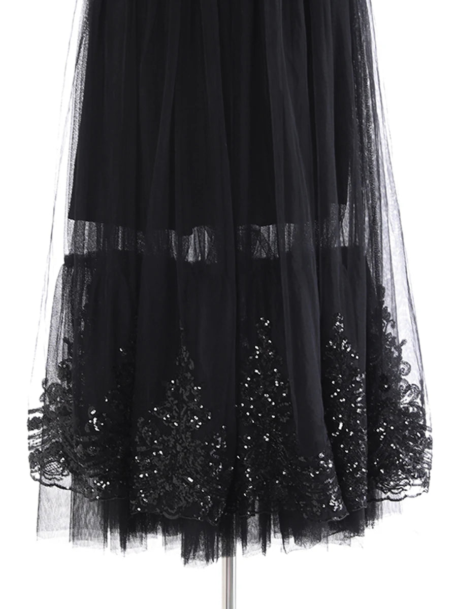 Sequins and Mesh Skirt