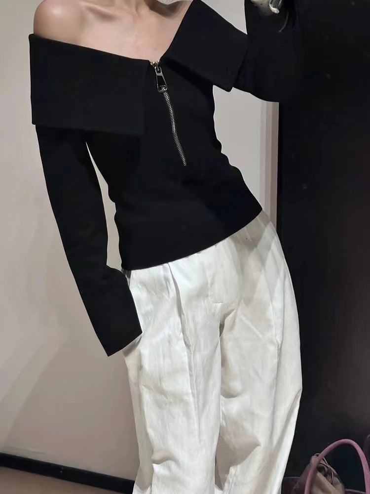 Zipper Knit Top