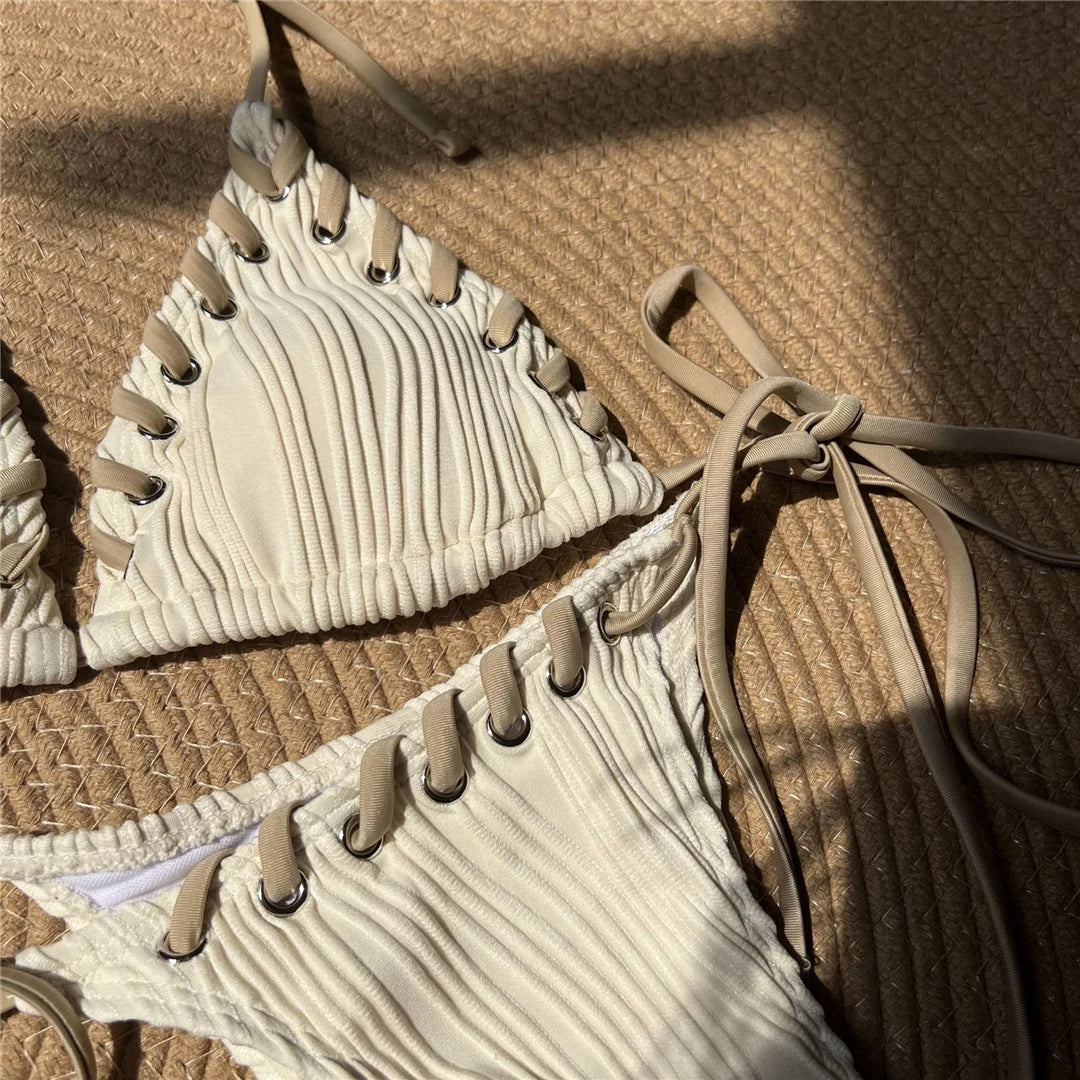Halter Ribbed Bikini