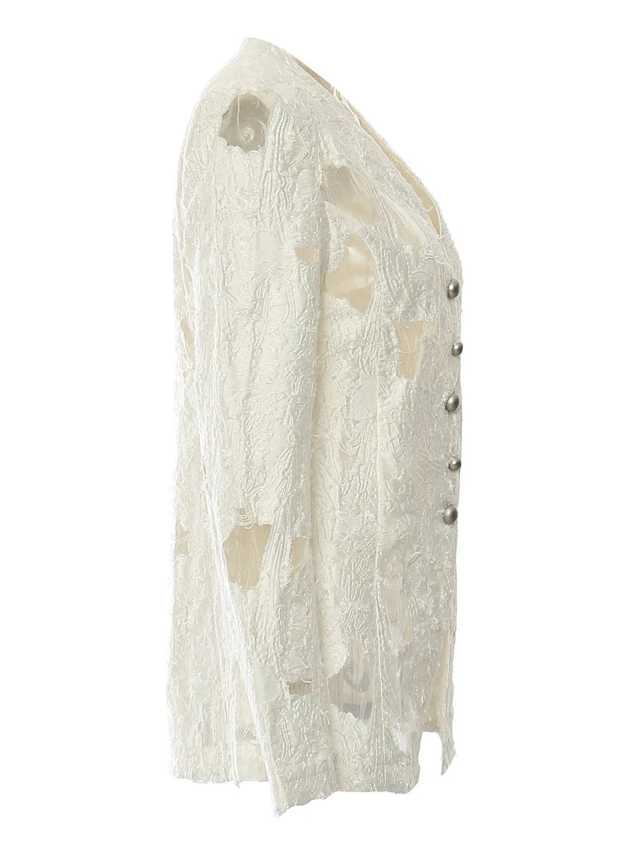 White Patchwork Jacket
