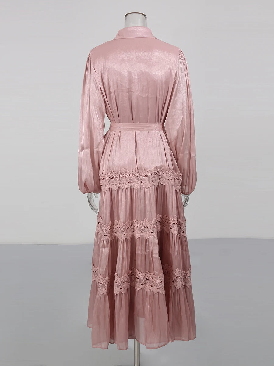 Embroidered Lace Midi Dress