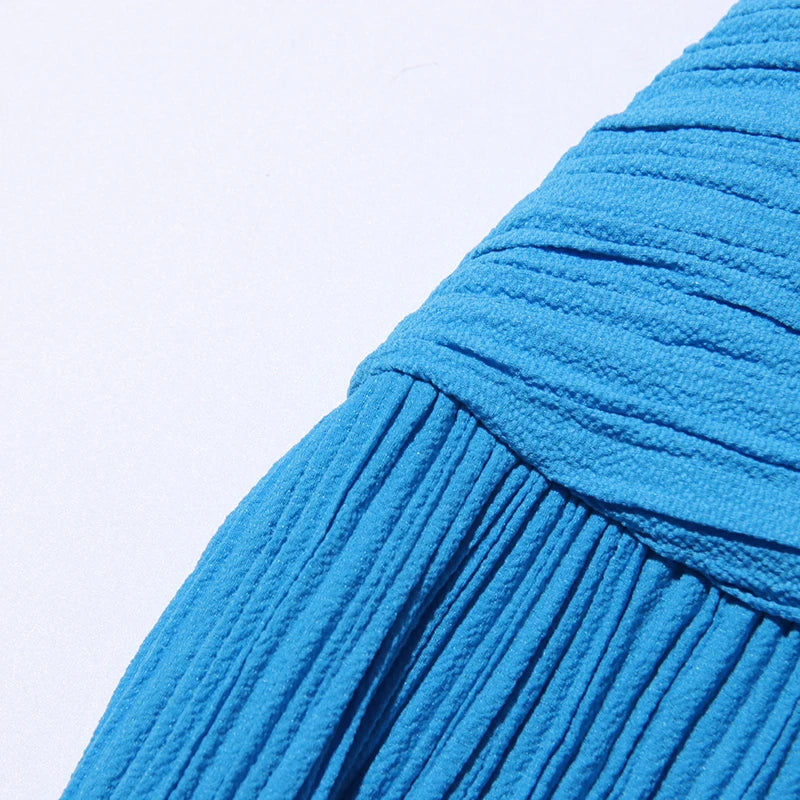 Plisse Cocktail Gown