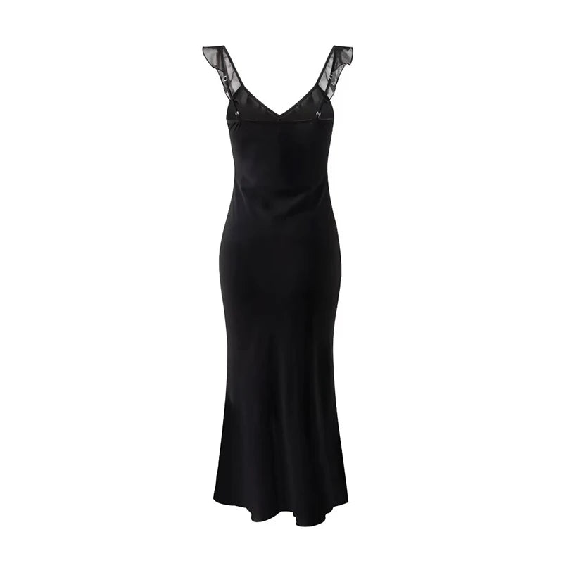 Ruffle Trim Maxi Dress