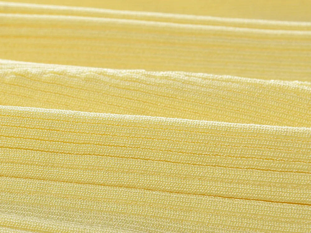 Yellow Knit Midi Dress