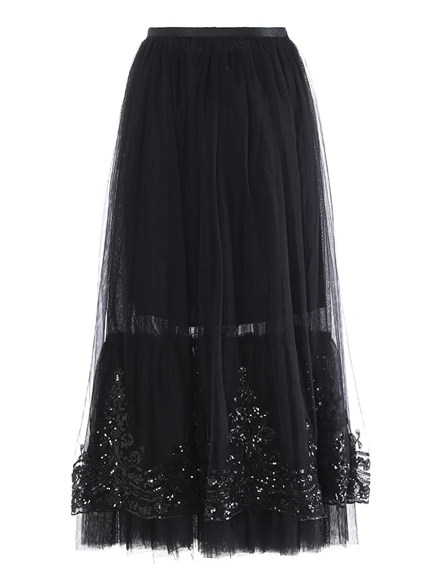 Sequins and Mesh Skirt