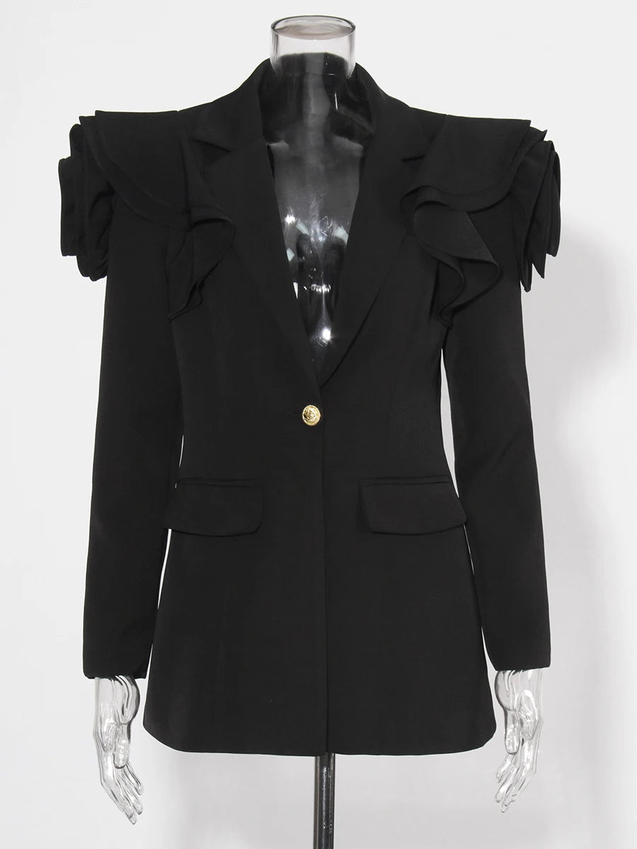 Zalia Atelier | Shoulder Appliques Blazer