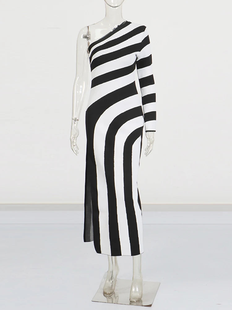 Zalia Atelier | Striped Party Dress