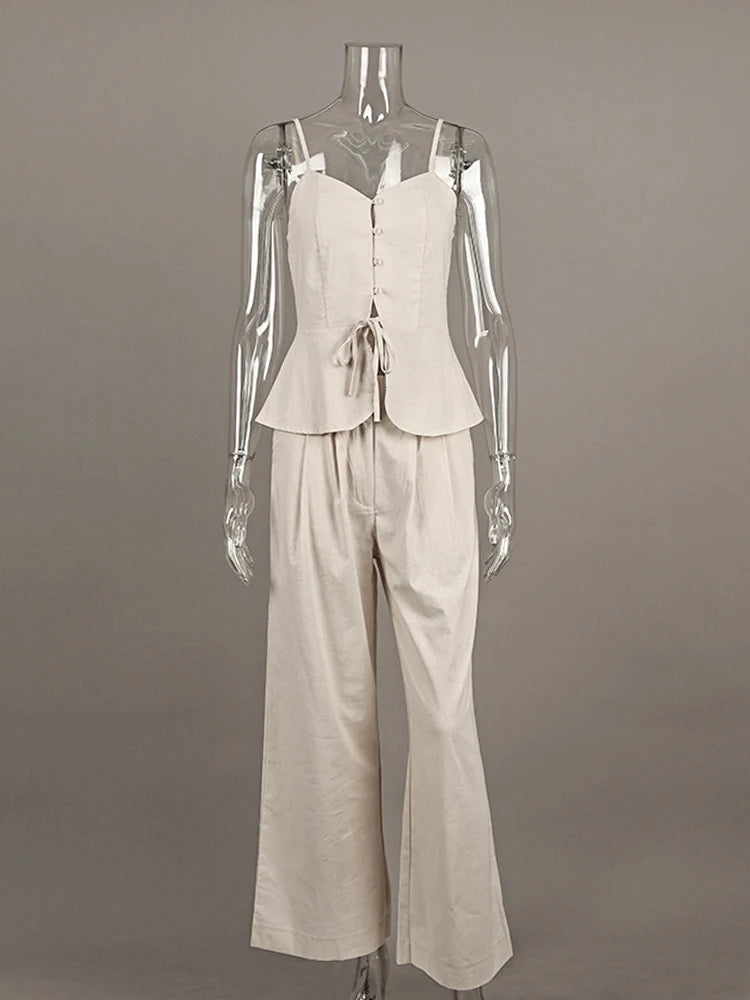 Zalia Atelier - Cotton Top and Pants Set