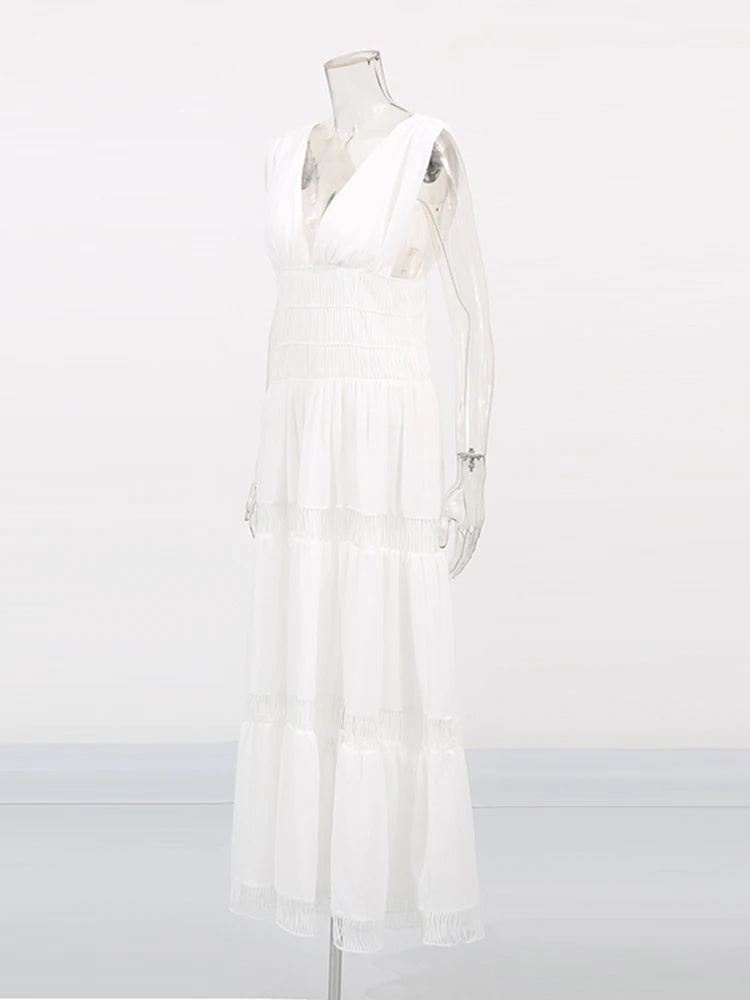 Deep V Neck Dress | Zalia Atelier