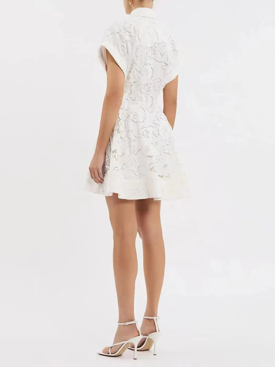 White Embroidery Mini Dress | Zalia Atelier