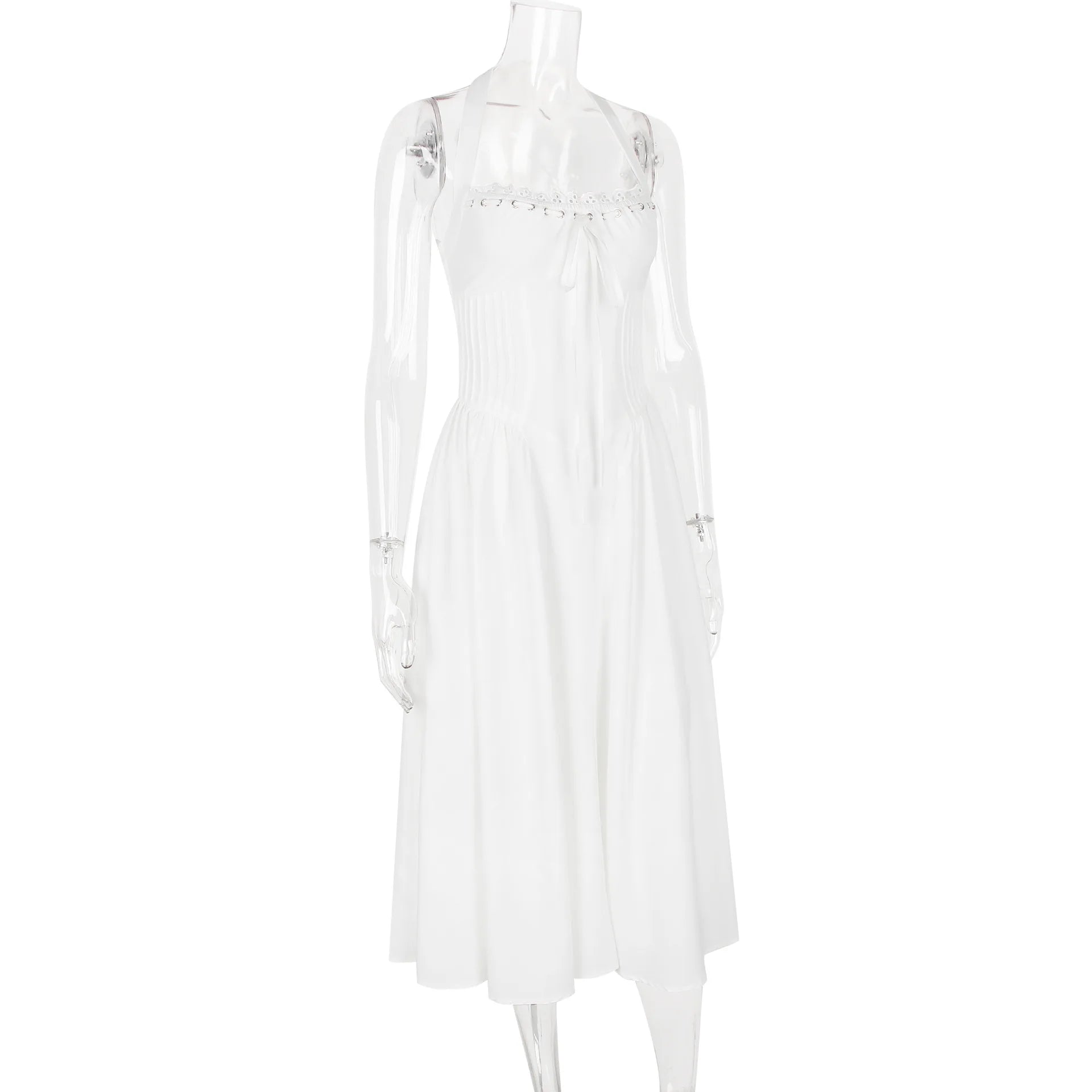White Halter Neck Midi Dress | House of CB Dupe
