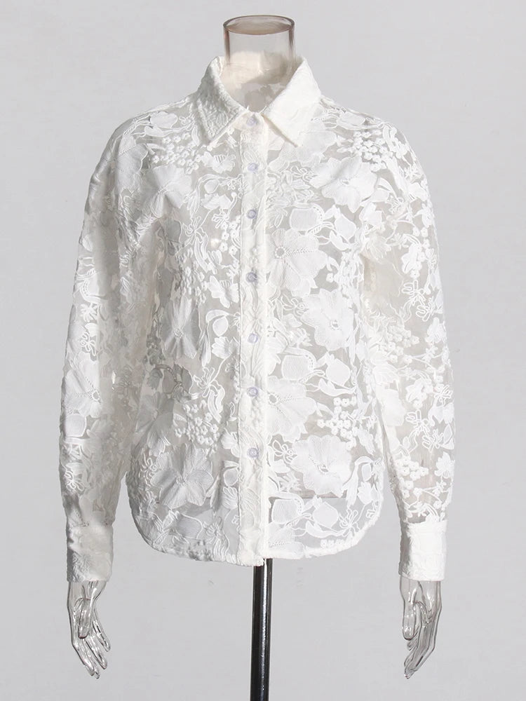 Zalia Atelier | White Lace Top 