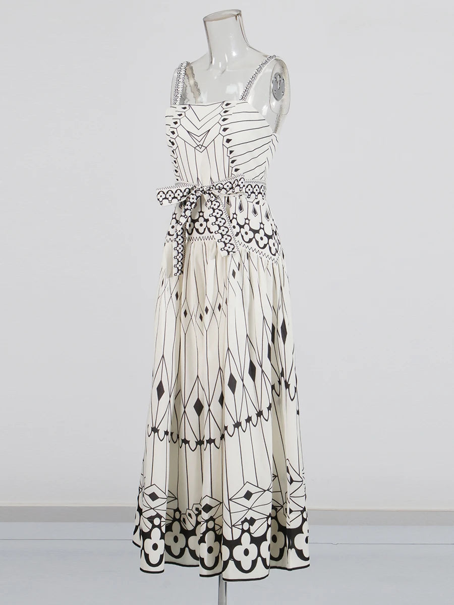 Zalia Atelier | White Print Pattern Dress