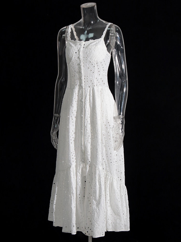 White Broderie | Midi Dress